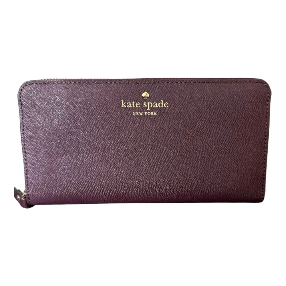 Kate Spade Charles Street Mini Brantley Leather Bag Wallet Purple Soft Aubergine
